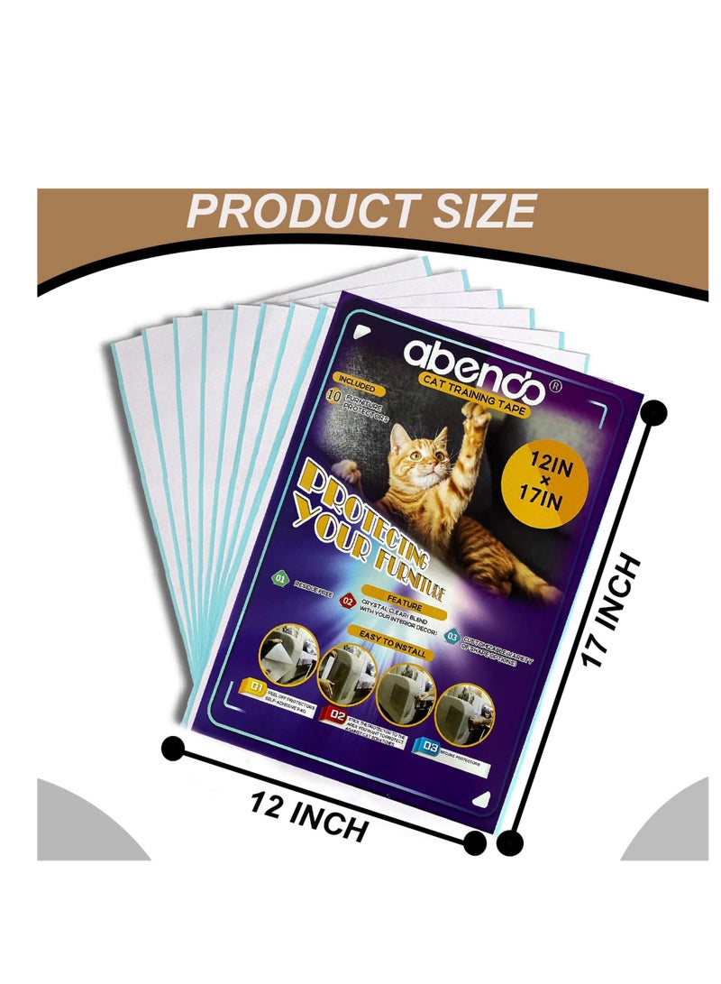 8 ورقات واقي خدش القطط من PVC شفاف مضاد للخدش للأريكة مع لاصق مزدوج الجوانب لحماية الأثاث غير سامة ومقاومة للاهتراء لحماية زوايا الطاولة 12x17 إنش - Image 3